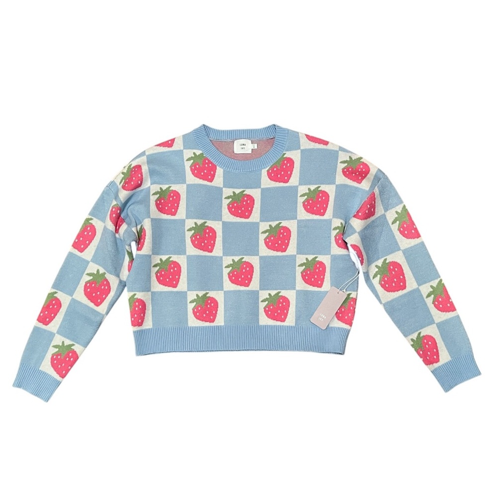 Anthropologie Luna Ivy Strawberry Pullover Sweater